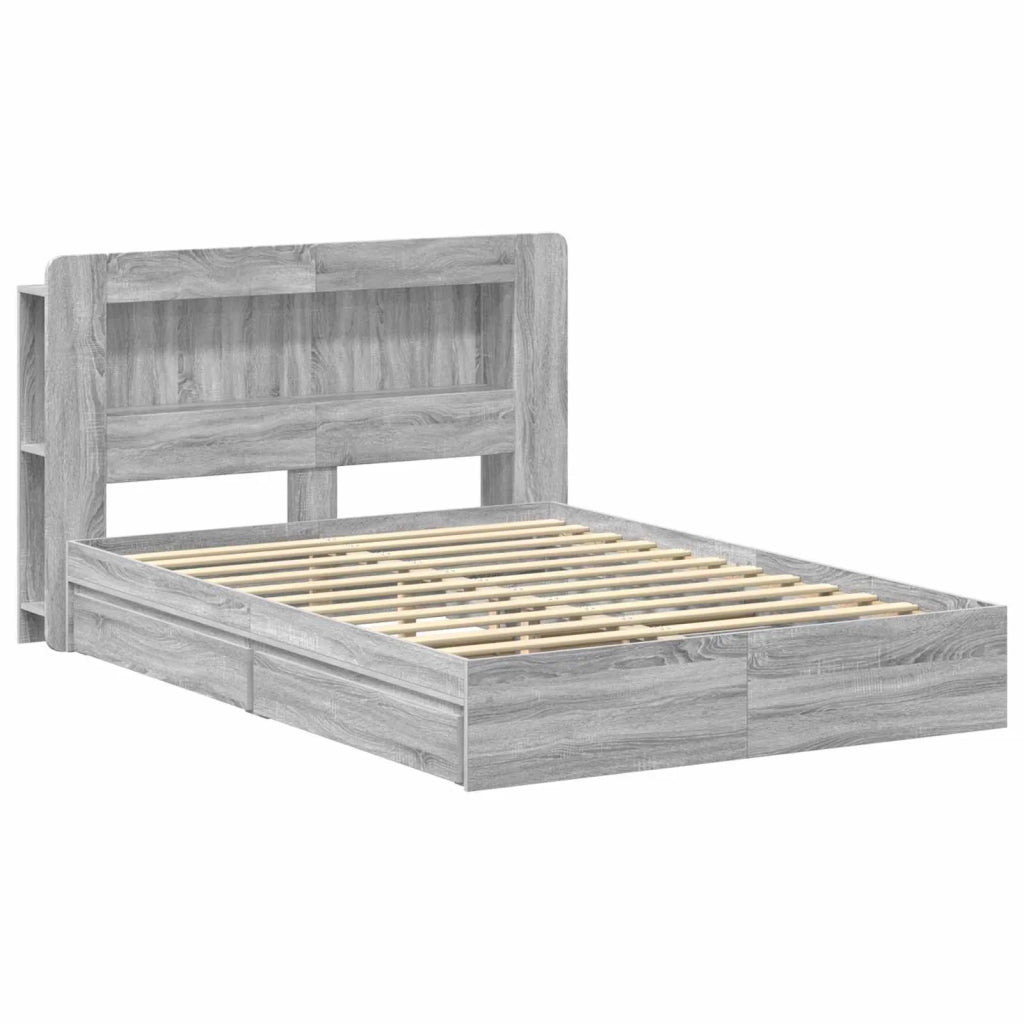 Telaio del letto con storage Sonoma grigio 150 x 200 cm 3433674