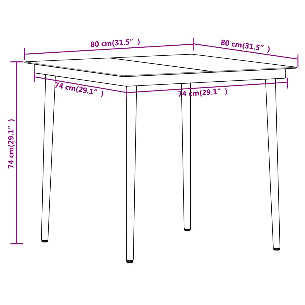 Set Mobili da Pranzo per Giardino 3 pz Nero 3099131