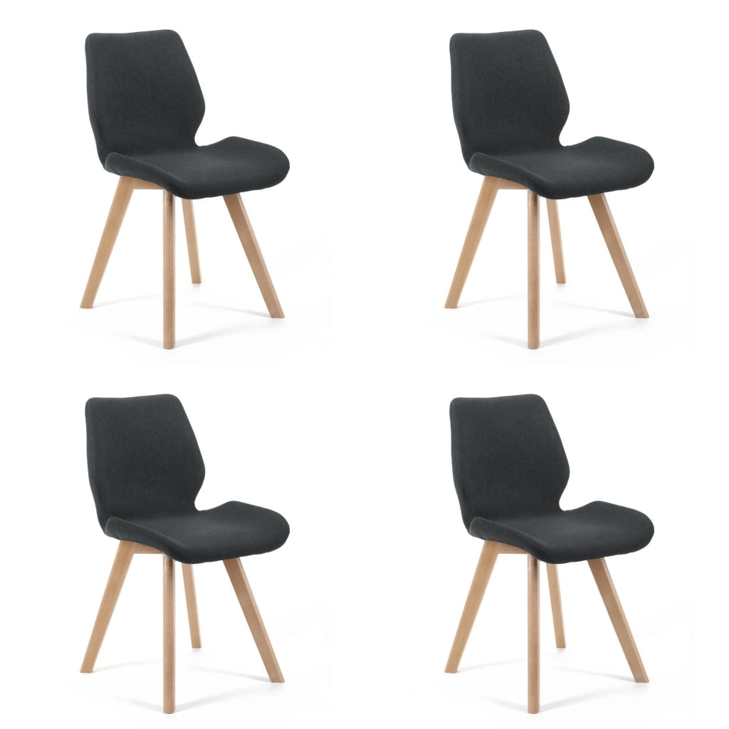 Set di 4 Sedie imbottite SJ.0159 Nere