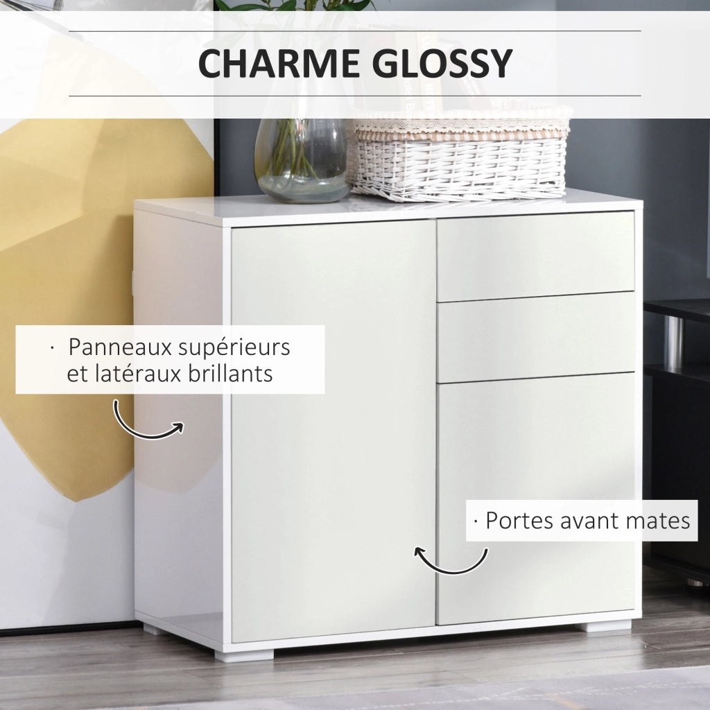 Armadio con ante e cassetti ¨C zephmum ¨C bianco 79x36x74