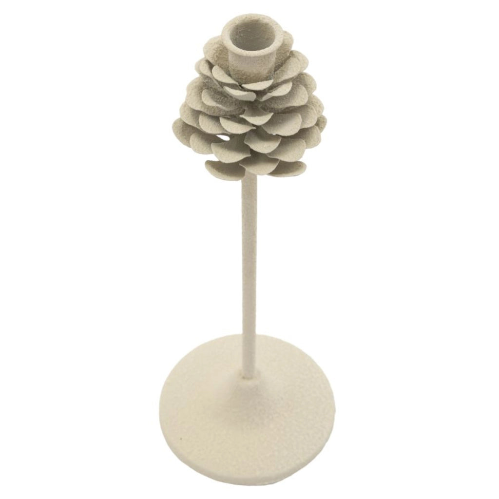 Portacandela VKH741, Beige, Metallo, 11,5x11,5x33,5 cm