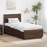 Struttura del letto con testiera Rovere Marrone 70 x 190 cm 3408221
