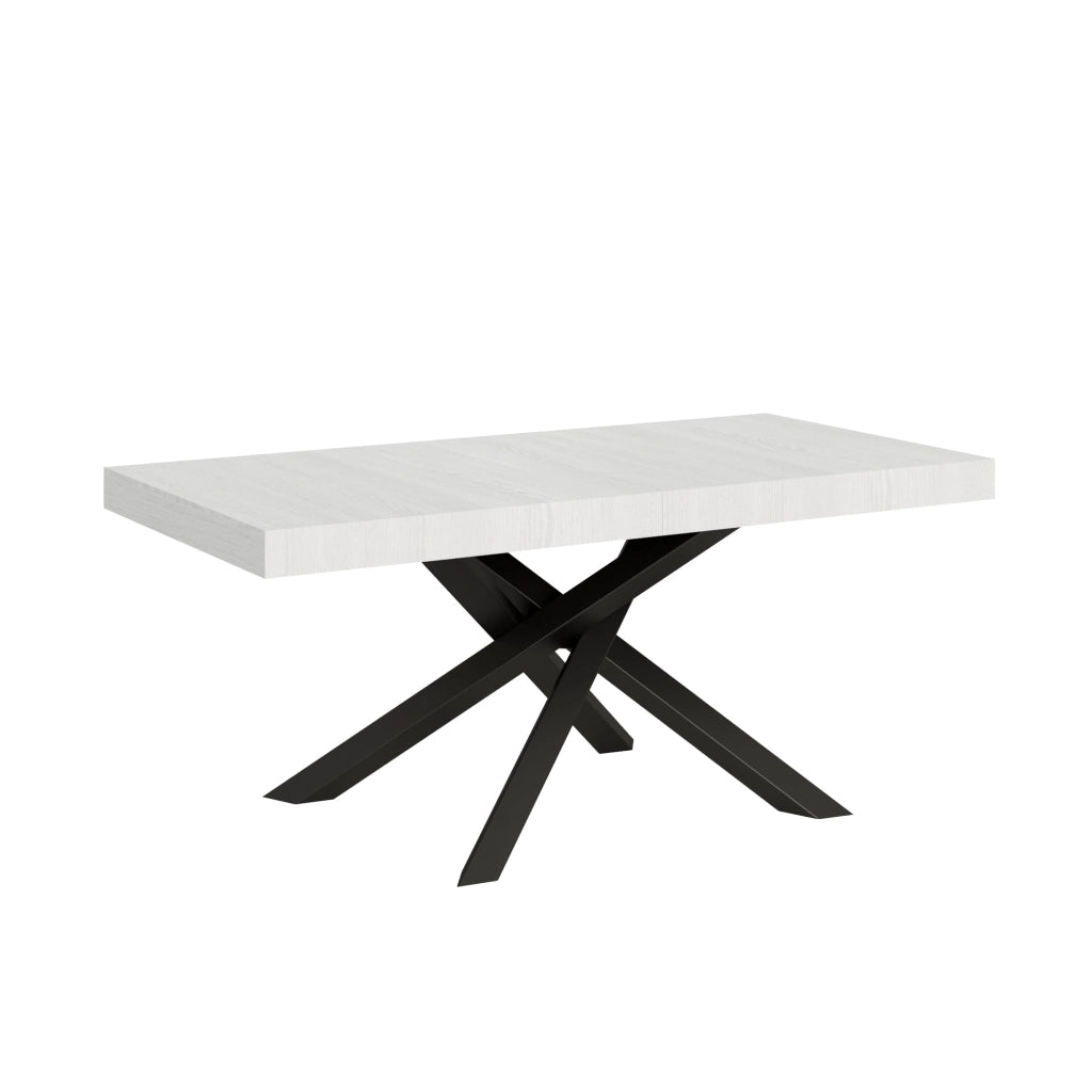 Tavolo Allungabile 200-460x90x77 cm Volantis Bianco Frassino Telaio Antracite
