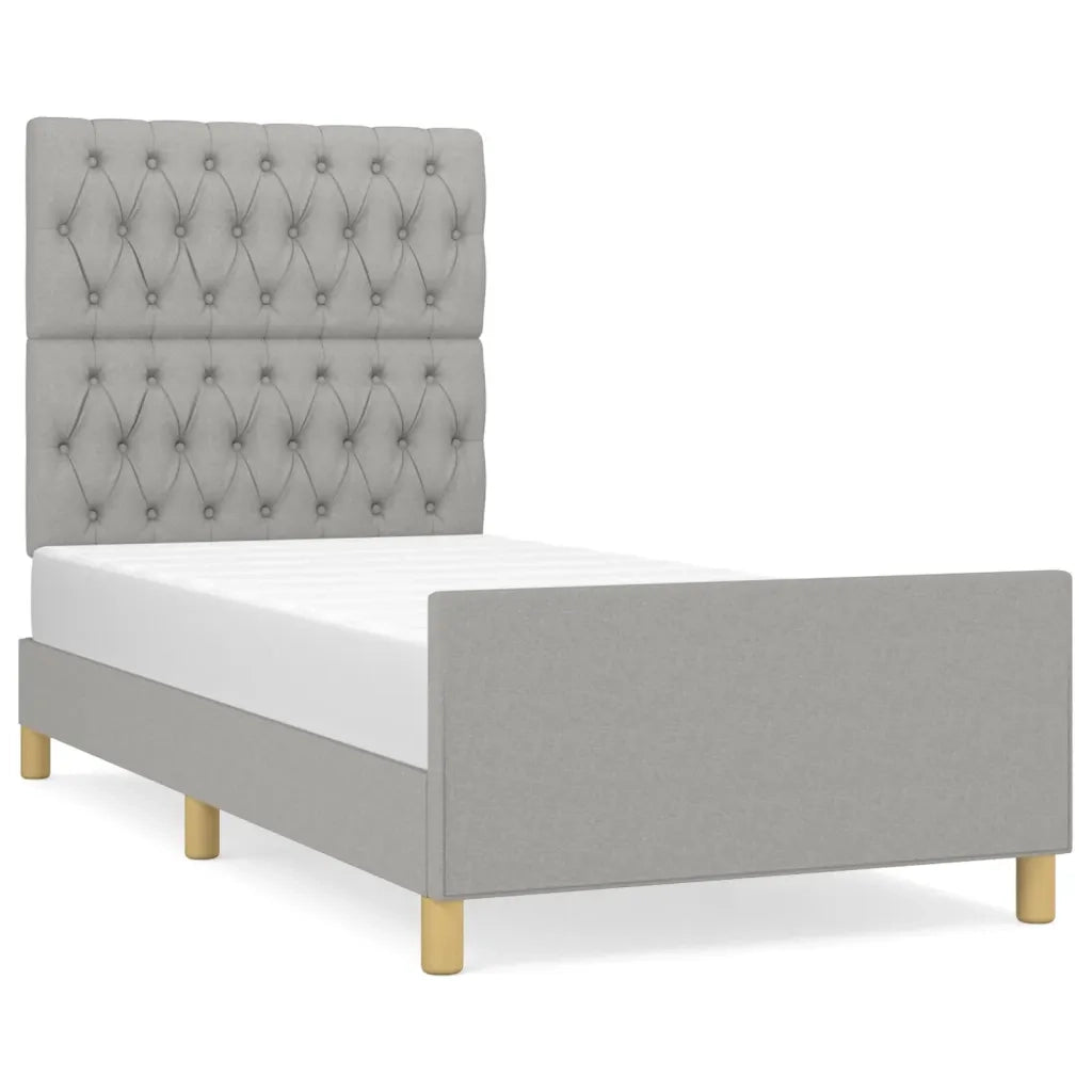 Giroletto senza Materasso Grigio Chiaro 90x190 cm Tessuto
