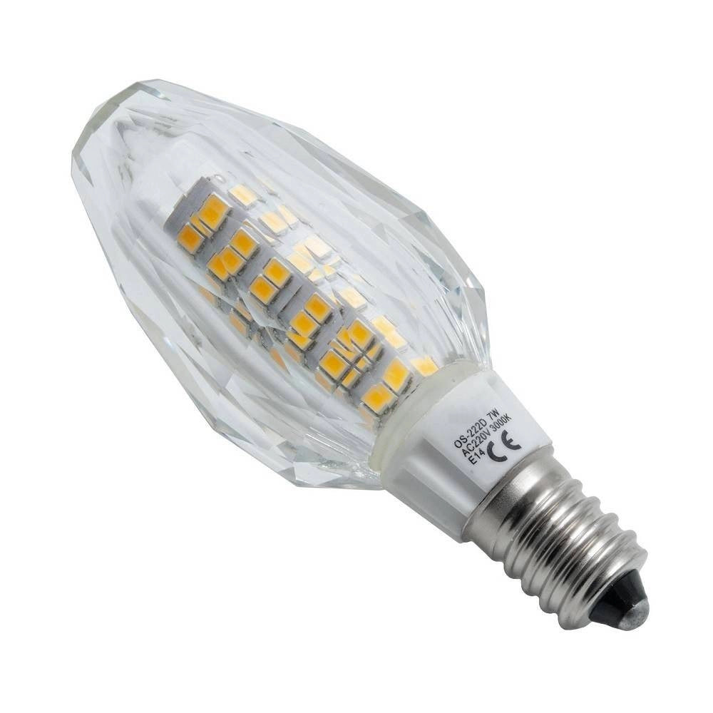 Trade Shop - Lampadina Led Candela E14 Vetro Cristallo Lampada 7w 230v Luce 3000k 4000k 6000k -