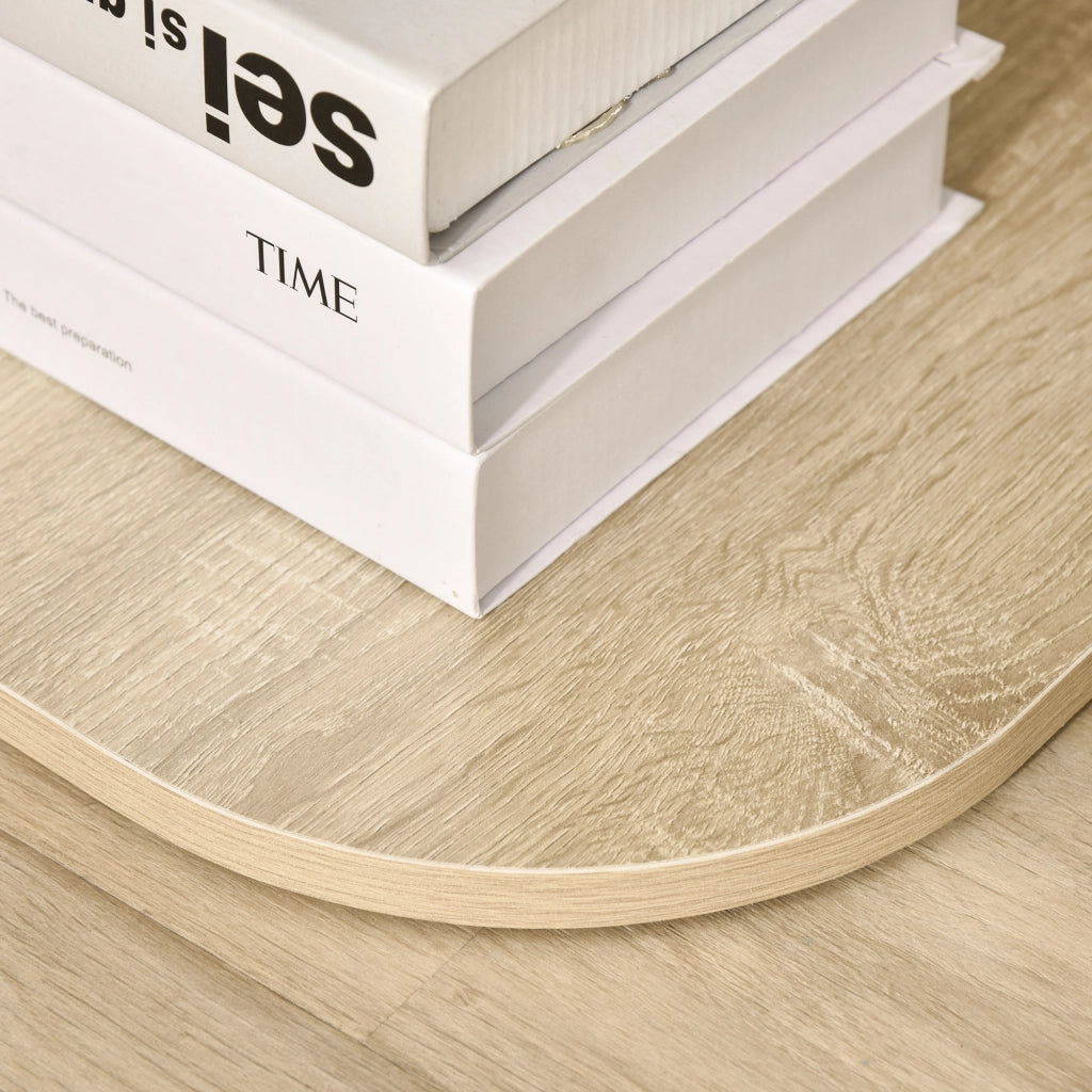 Tavolino da salotto moderno con ripiano in vetro ¨C Minimal ¨C 40x40x56 cm legno naturale