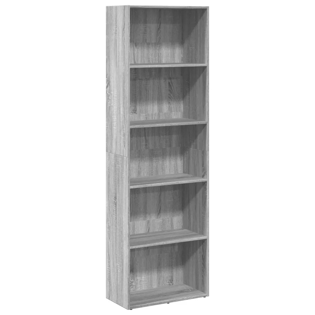 Libreria-Scaffale per Libri-Mobile di Stoccaggio Grigio Sonoma 60x30x189 cm in Legno Multistrato