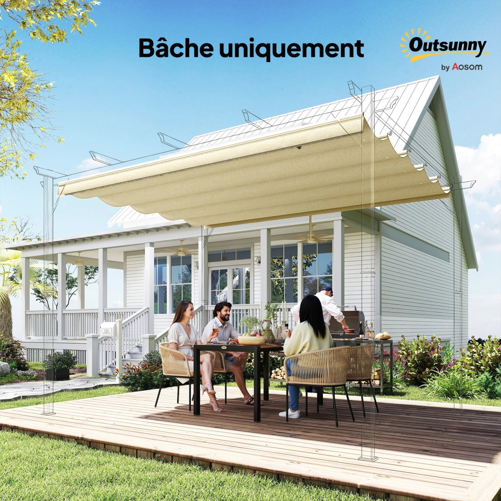 Telo di ricambio per pergola retrattile 3x3m ¨C Xylo ¨C 250x255cm crema