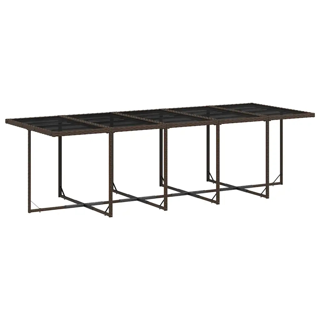 Set da Pranzo da Giardino 15 pz con Cuscini Marrone Polyrattan 3210873