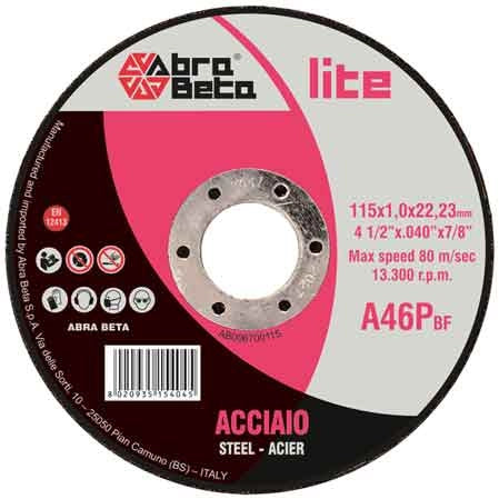 DISCO DA TAGLIO PER FERRO SOTTILE ABRA BETA Ø 76x1,0 mm - 50 pezzi- ABRABETA