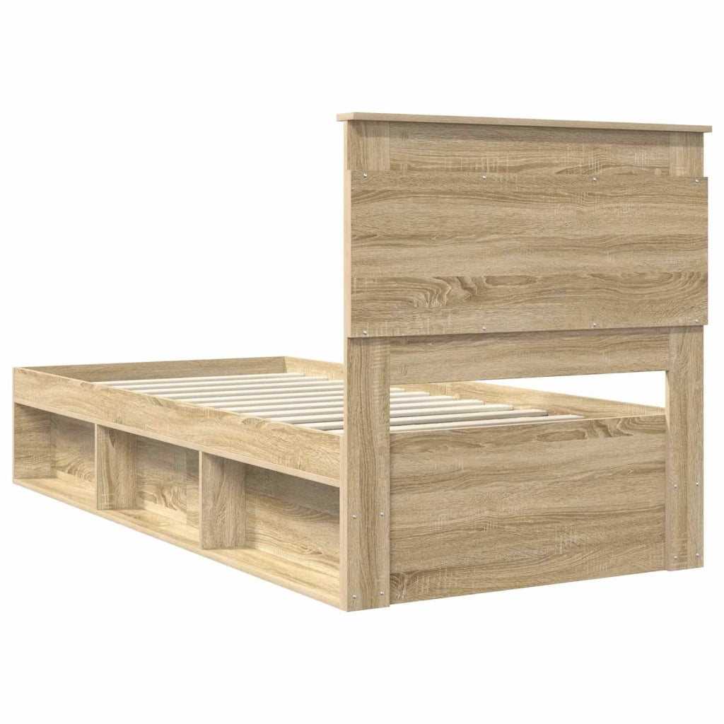 Struttura del letto-Giroletto Rovere Sonoma 75 x 190 cm Pino massello 258376
