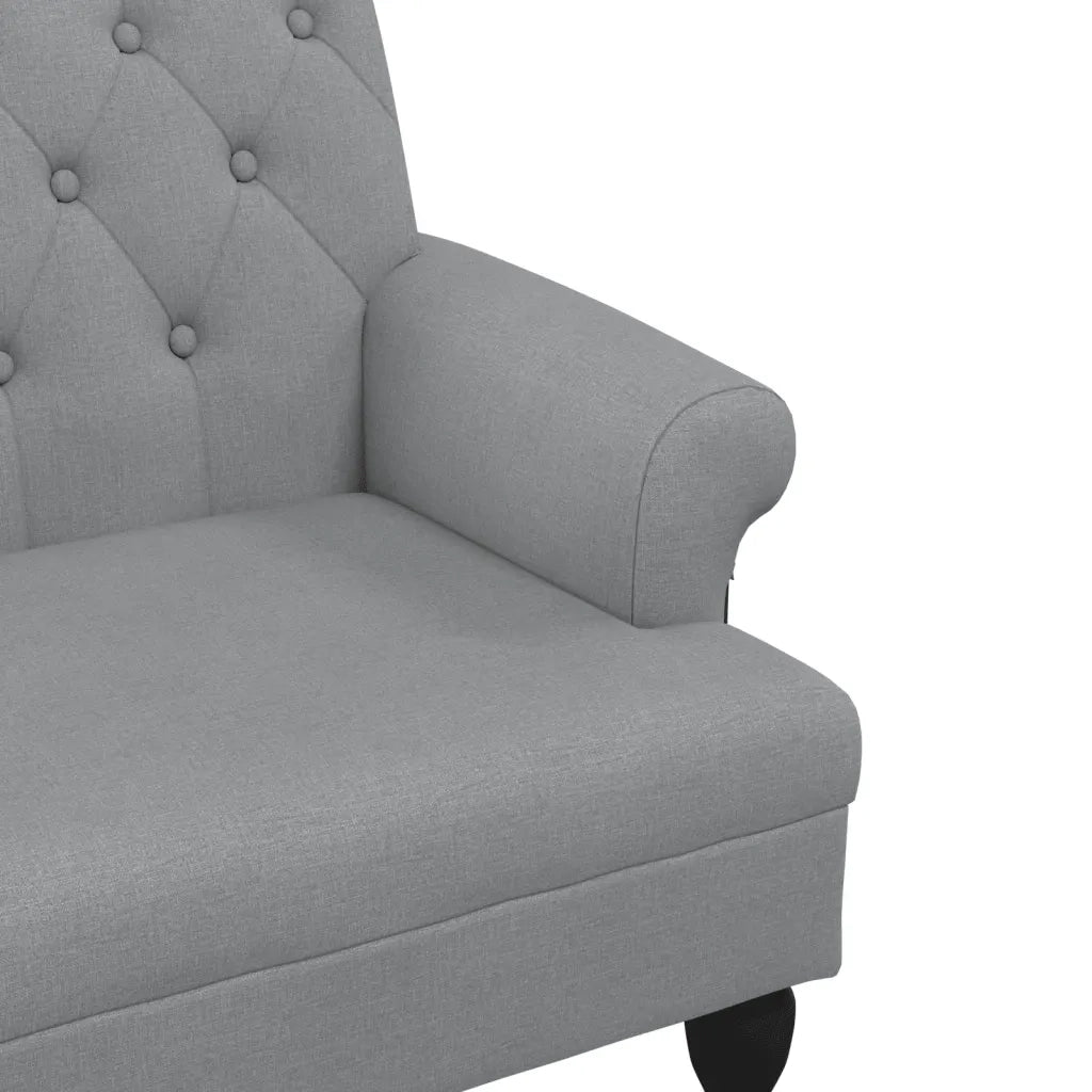 Panca con Schienale-Divano Sedia Grigio Chiaro 120x62x75,5 cm in Tessuto