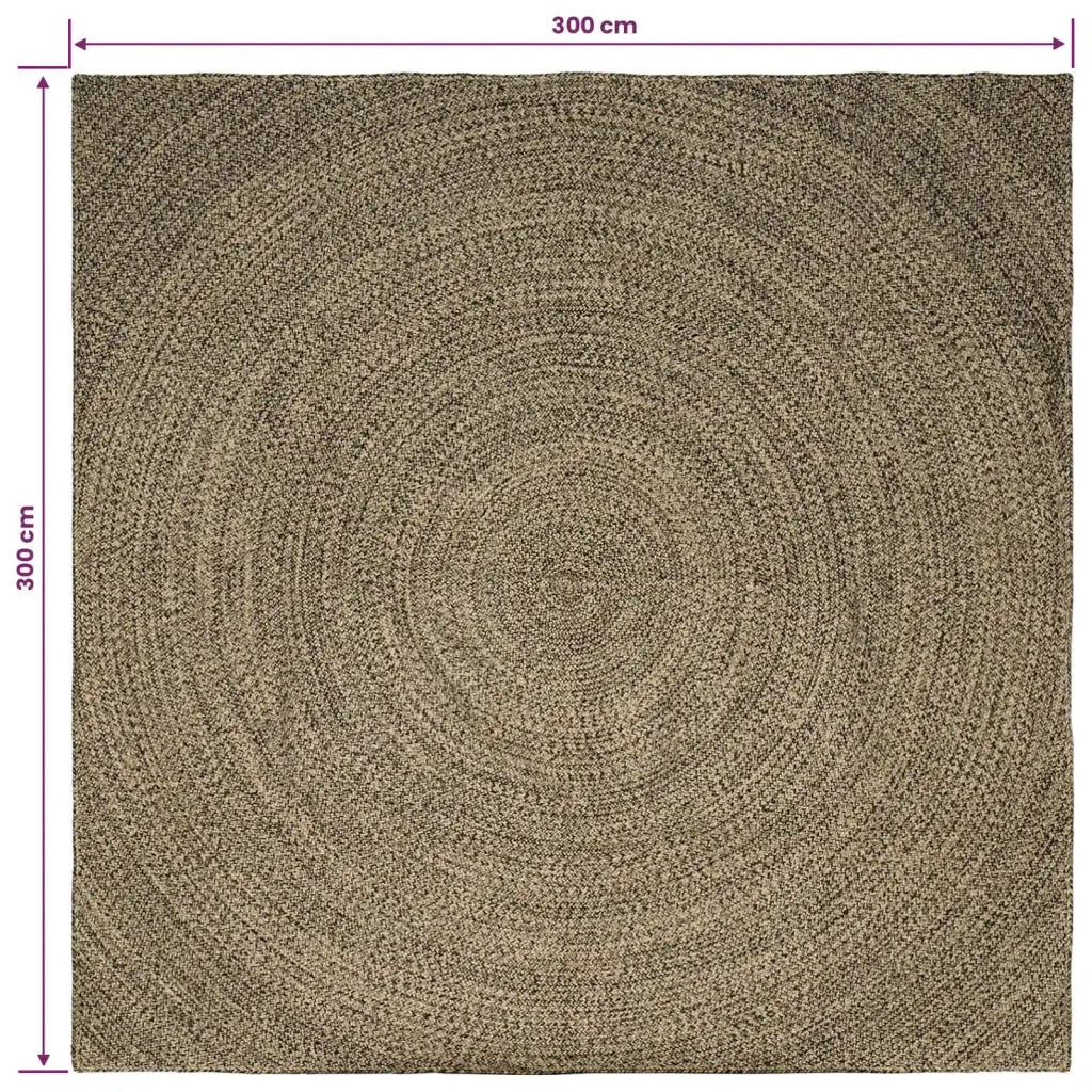 Tappeto Naturale e Nero 300 x 300 cm Juta 42010633