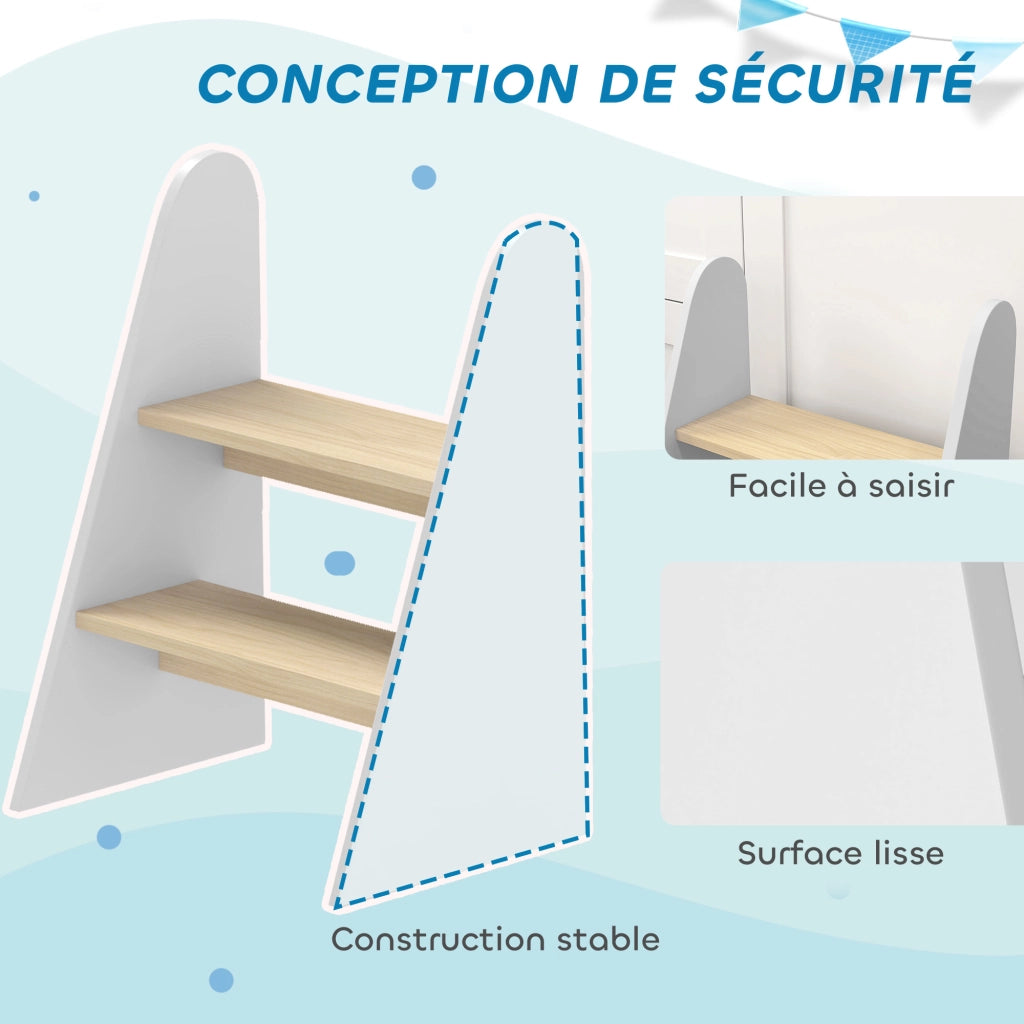 Scalino per Bambino 2 Marche ¨C zephmum ¨C Legno Bianco 20 kg