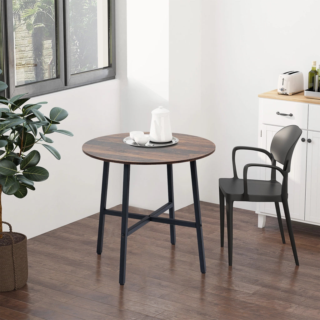 Tavolo da pranzo rotondo ¨C Xylo ¨C legno effetto rustico ¦µ80x76 cm marrone
