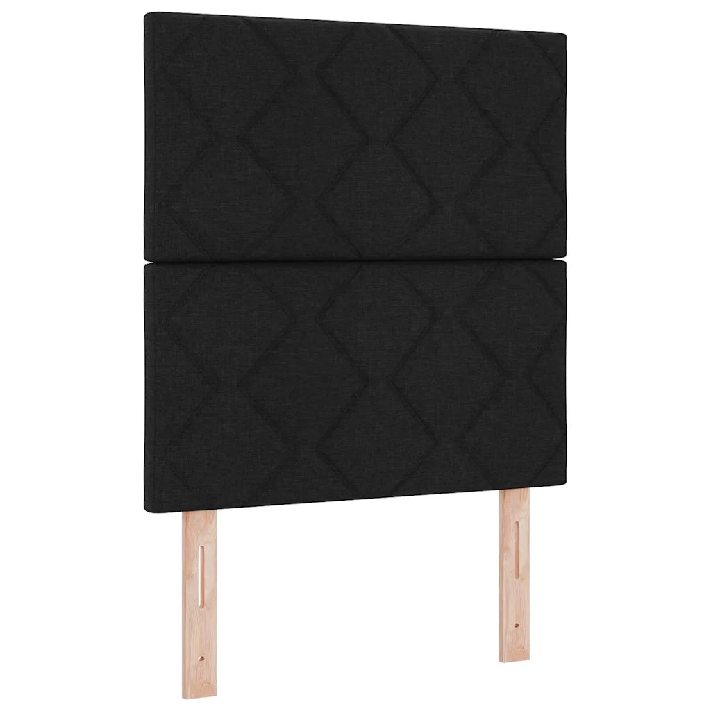 Letto a Sorgente LED con materasso Nero 80 x 200 cm Tessuto
