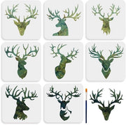 Stencili di Animali Reutilizzabili - 20x20 cm - Pannelli per Pittura Creativa - Ideali per Legno e Canva - Ottimi per Attività di Fai da Te