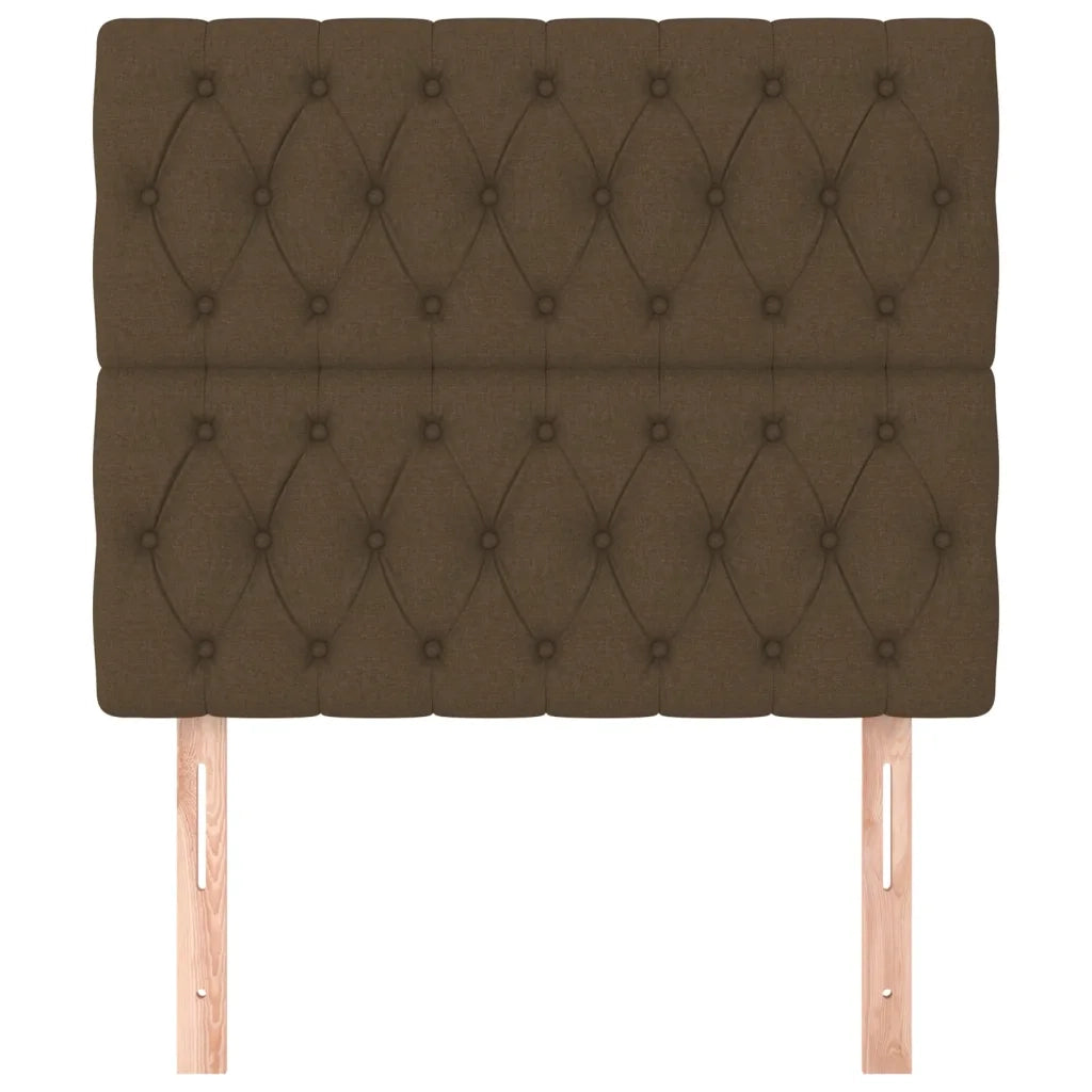 Testiera-Testata-Testiera Decorativa Marrone Scuro 100x7x118/128 cm Tessuto