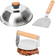 Kit di formatura hamburger pesante per griglia - Smash Burger - Piatto di formatura - Coperchio di cottura - Risultati professionali - Cottura perfetta - Formatrice di hamburger
