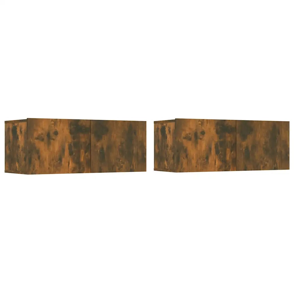 Set di Mobili Porta TV 5 pz Rovere Fumo in Legno Multistrato