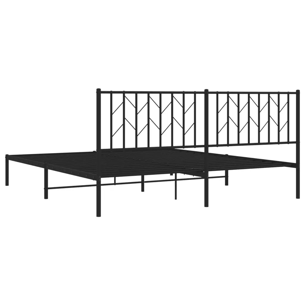Giroletto con Testiera-Struttura Letto con testiera in Metallo Nero 183x213 cm 401029