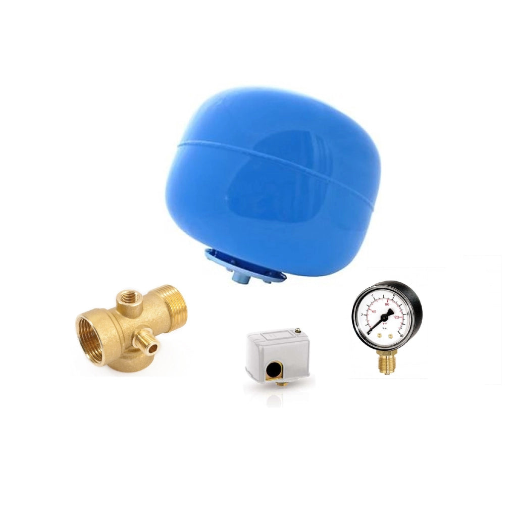 Idro kit idrosfera Zilmet 24 l pressostato manometro raccordo Tee 5vie autoclave