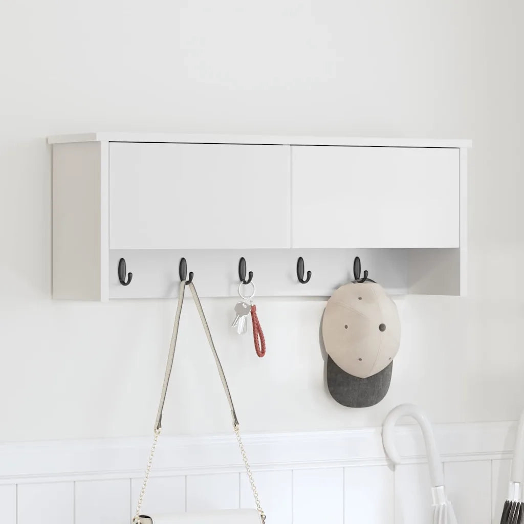 Appendiabiti a muro Bianco 80 x 20 x 30 cm Legno multistrato 874339
