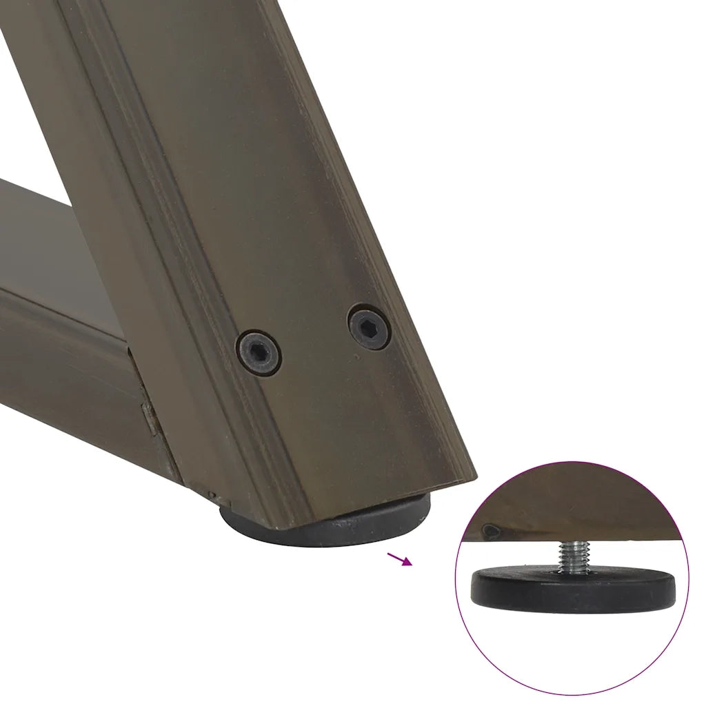 Gambe per Tavolino da Caff¨¨ 2 pz-Set di 2 Gamba per Tavolo in Acciaio Naturale 50x(30-31,3) cm Acciaio