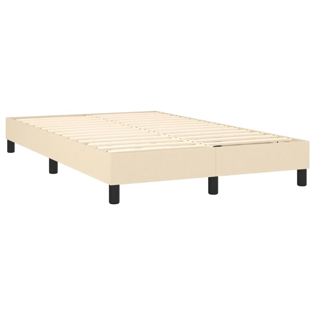 Letto a Molle con Materasso e LED Crema 120x200cm in Tessuto 3133226