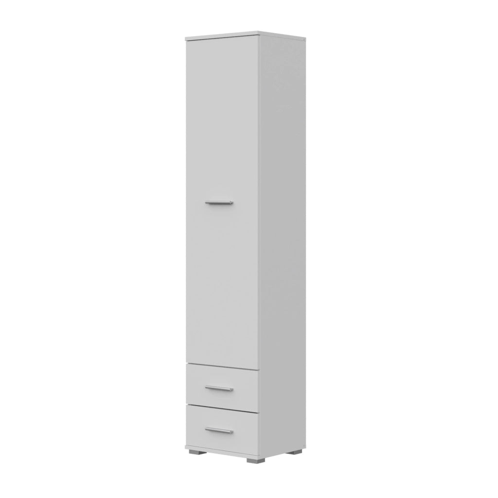 Armadio FAUSKE - 2 Cassetti - Bianco - Larghezza 40 cm, Altezza 180 cm, Profondit? 36 cm
