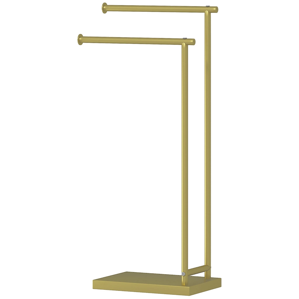 Porta asciugamani da terra a L ¨C Xylo ¨C metallo dorato 35,5x20x78 cm