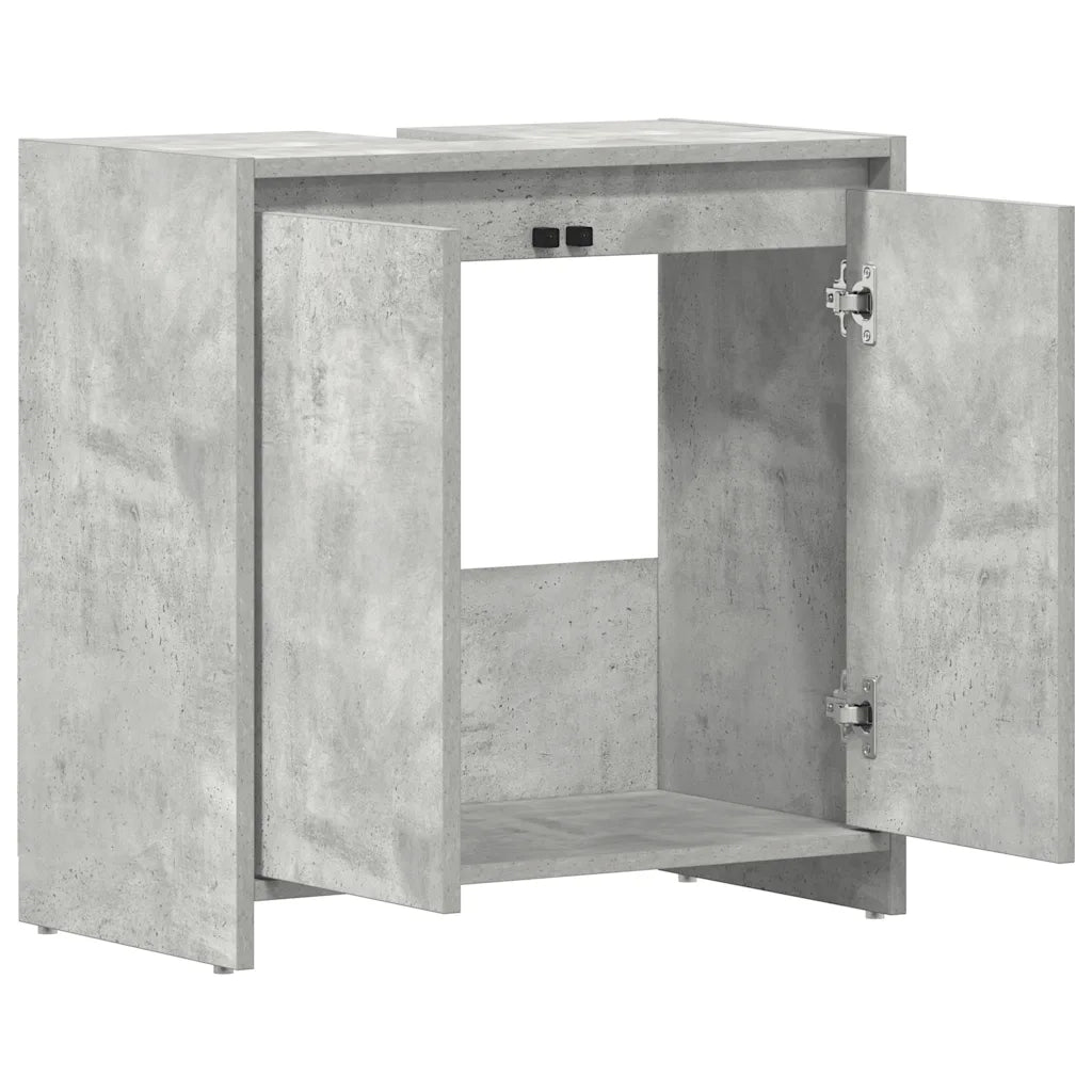 Mobile da Bagno | Armadio da bagno Grigio Cemento 60x33x61 cm in Legno Multistrato