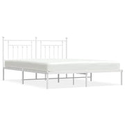 Letto matrimoniale | Letto per adulti | Giroletto con Testiera Metallo Bianco 183x213 cm