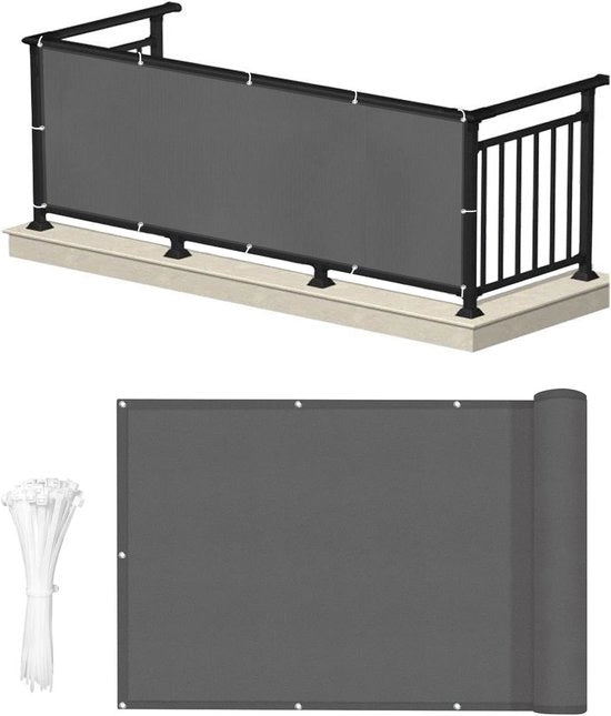 Schermo di privacy per balconi 1x8m - Copertura di recinzione impermeabile (PES) per balconi - Protezione UV per appartamenti e giardini