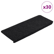 Tappetini Autoadesivi per Scale 30 pz | Gradini per Scale Neri 65x24,5x3,5 cm