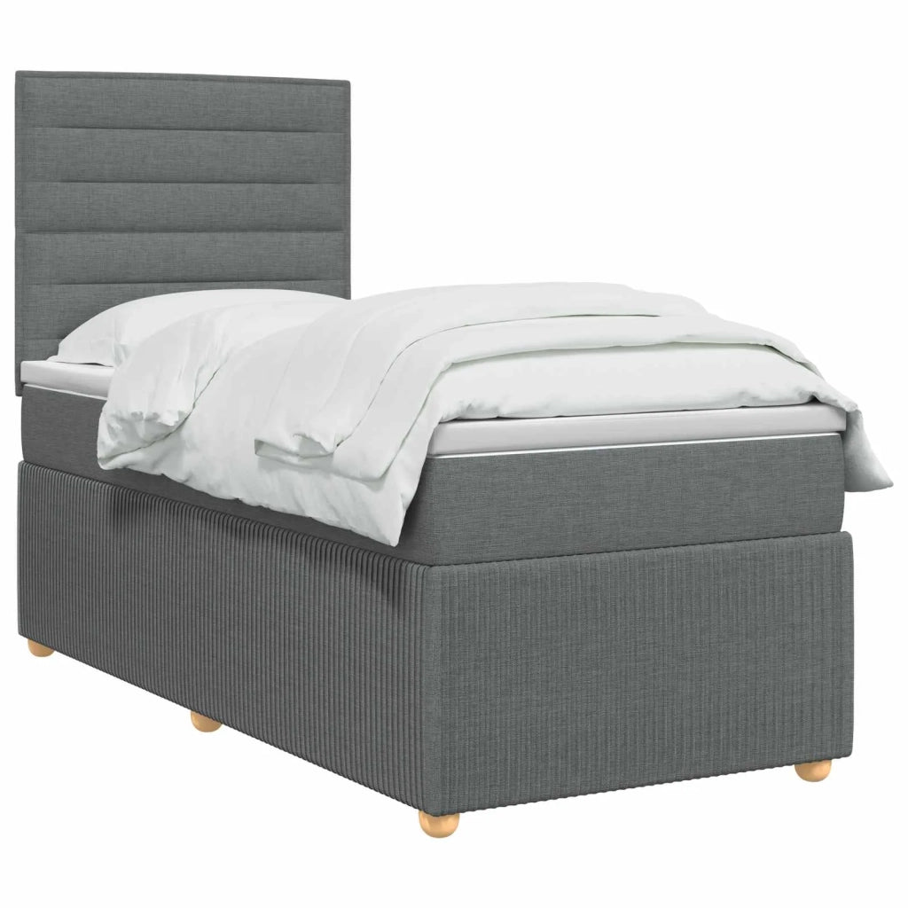 Letto box spring con materasso Grigio Scuro 100 x 200 cm 3454320