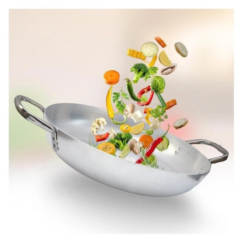 HORECA HOME TEGAME BOMBATO IN ALLUMINIO CON 2 MANICI 38 CM