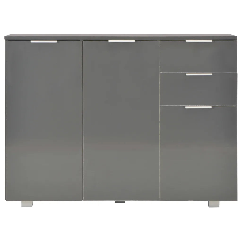 Credenza-Buffet-Armadio da cucina Grigio Lucido 107x35x80,5 cm