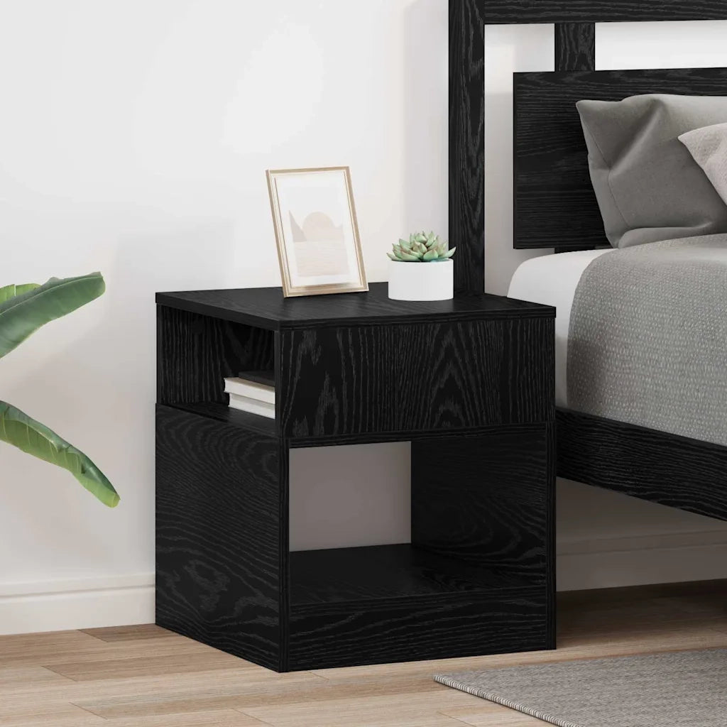 Tavolino 2 pcs Rovere Nero 40,5 x 40 x 45 cm Legno multistrato 890915