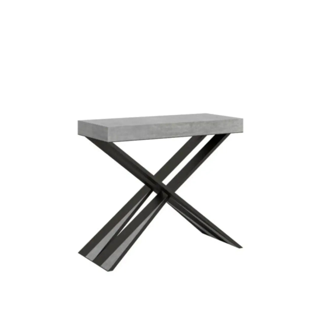 Consolle allungabile 90x40/196 cm Diago Small Premium cemento gambe antracite