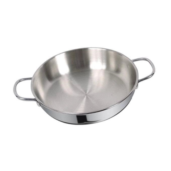 Metalsomma DUNE Tegame inox con 2 manici 30 cm triplo fondo superthermical adatto induzione e forno lavabile in lavastoviglie colore Acciaio