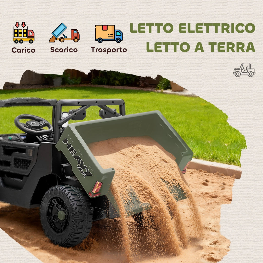 Macchina Elettrica Bambini 12V con Telecomando, Sospensioni, Bagagliaio e Musica, Et¨¤ 3-8 Anni, Verde
