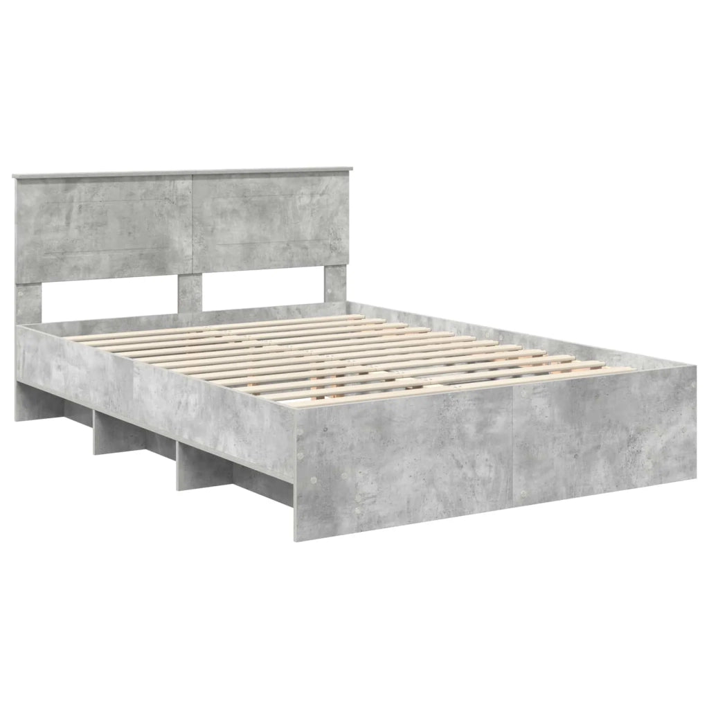 Struttura del letto con testiera Grigio cemento 160 x 200 cm 3408833