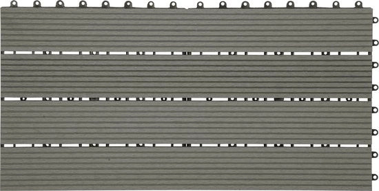 Set di Pavimentazione per Giardino a Click - 6 pezzi - Resistente al Tempo e Solido - Paving per Giardino - 30x60 cm - Grigio Chiaro