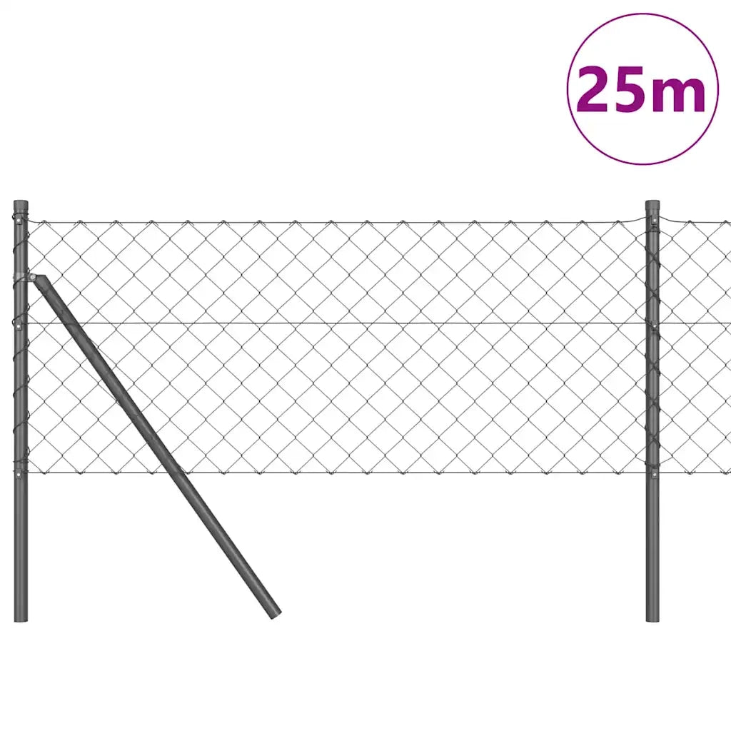 Palo della recinzione Grigio 25 x 0,8 m (maglia 60 x 60 mm)