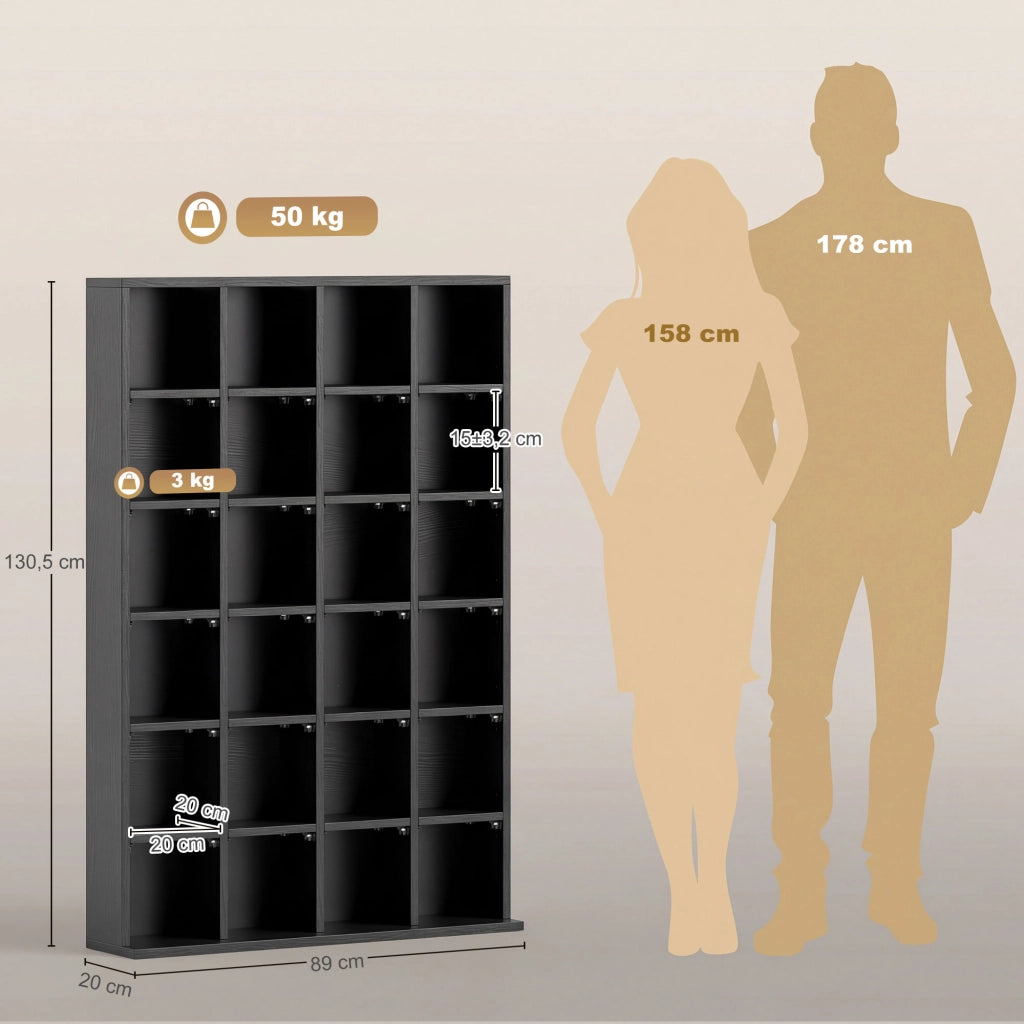 Libreria per CD e DVD ¨C zephmum ¨C 89x130.5 cm, nero, legno