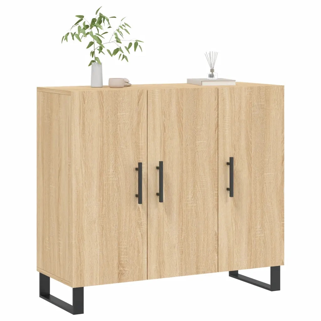 Credenza Rovere Sonoma 90x34x80 cm in Legno Multistrato 828135