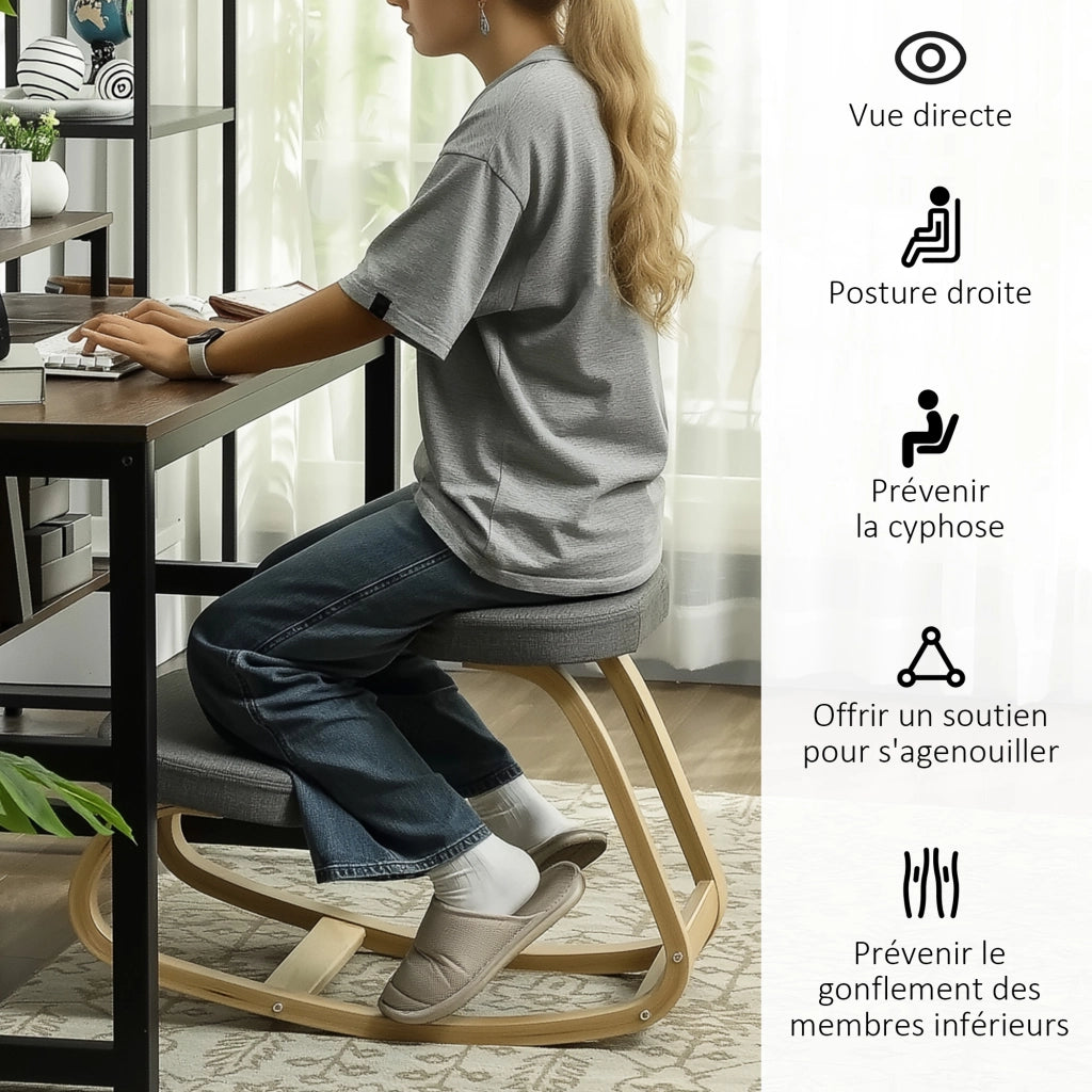 Sedia da ufficio ergonomica ¨C zephmum ¨C legno grigio