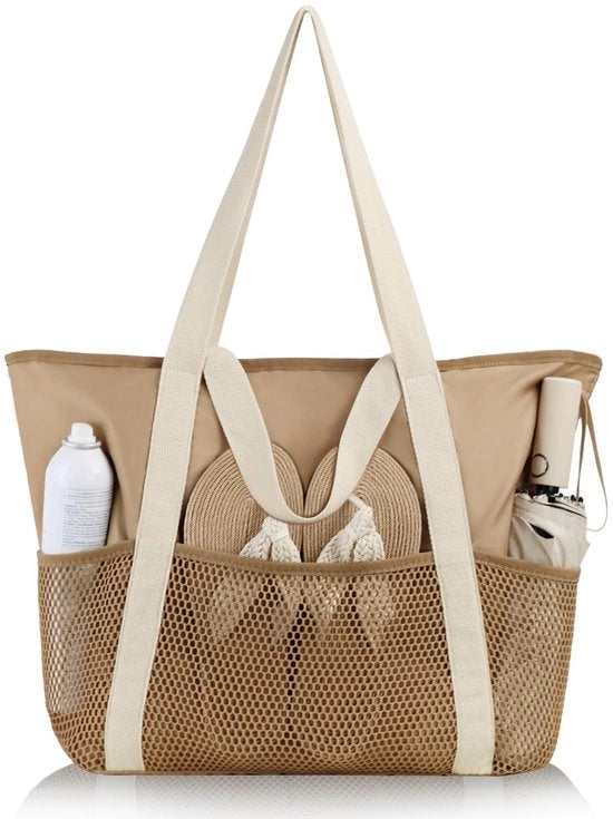 Borsa da Spiaggia Acquatica - Grande Borsa per la Spesa - Con Molte Tasche - Maniglie Ergonomiche - Resistente alle Sollecitazioni - Ideale per la Spiaggia e lo Sport
