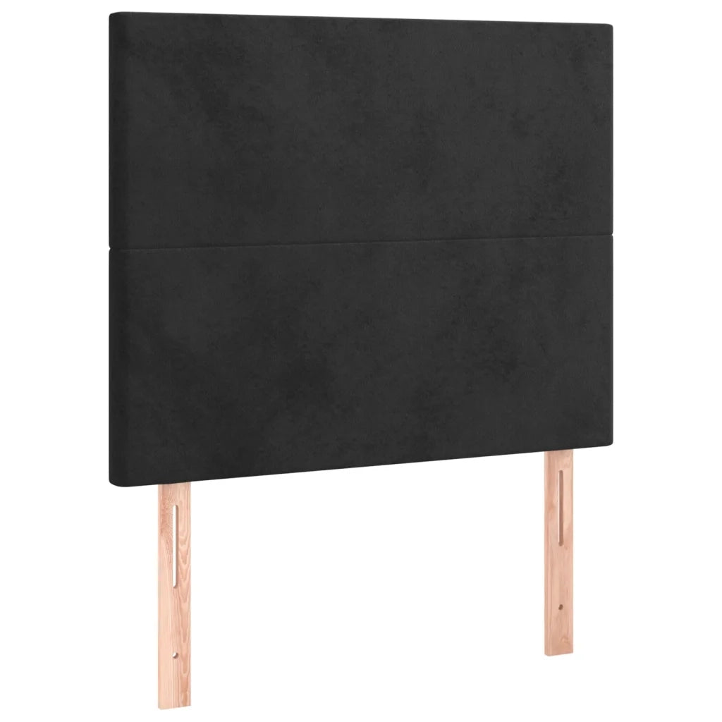 Testiera-Testata-Testiera Decorativa Nera 90x5x118/128 cm Velluto 834033